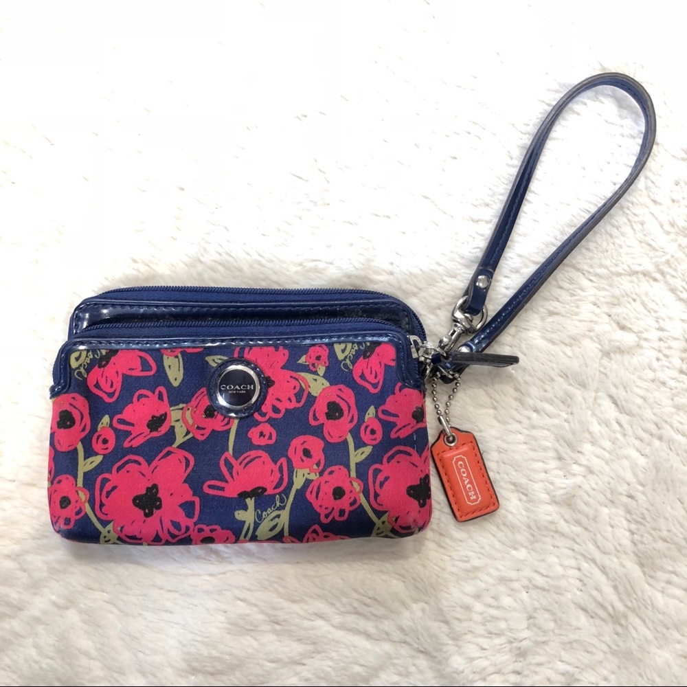 COACH Poppy Print Wristlet